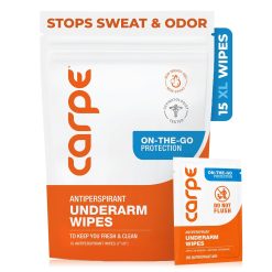 Carpe Antiperspirant Underarm Wipes. Clean & Refreshing